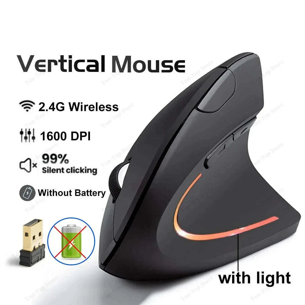 KIMLUD, Vertical Mouse Ergonomic Mouse 2.4G Wireless Mouse Dual Mode Bluetooth Mice RGB 1600 DPI Silent Mouse for PC Laptop Desktop, KIMLUD Womens Clothes