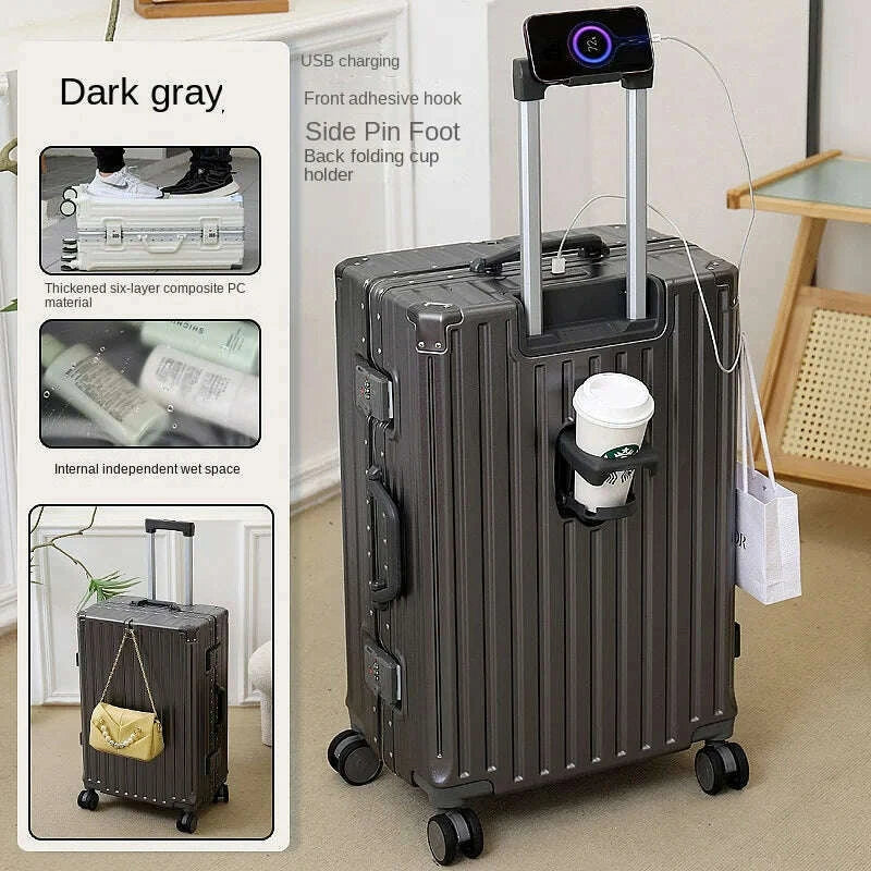 multifunctional-luggage-aluminum-frame-with-usb-charging-port-30-high-capacity-suitcase-20-inch-travel-boarding-password-boxkimlud-womens-fashion-34624105
