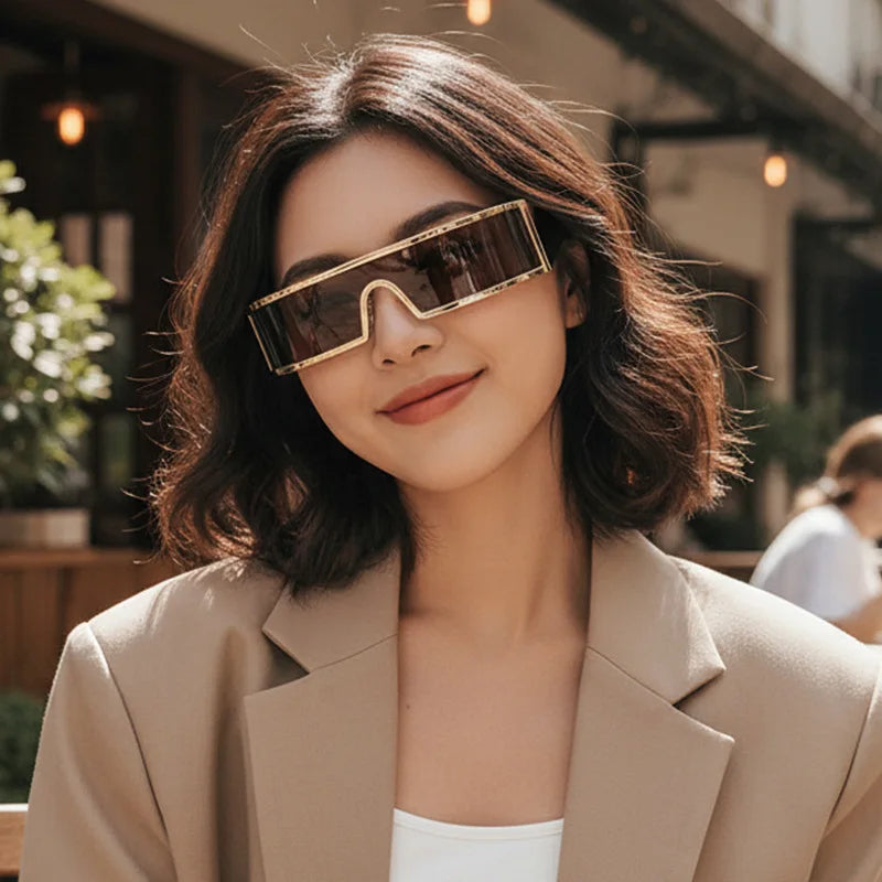 Cyberpunk Alloy Sunglasses Narrow Frames — Black | KIMLUD