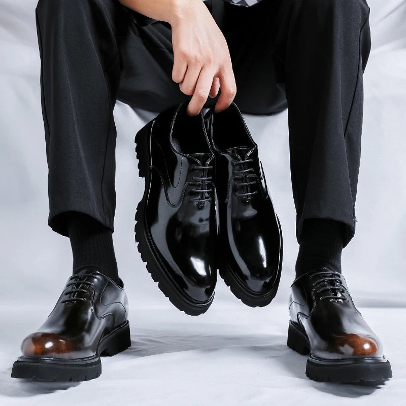 Men's Leather Shoes – Formal Business Style – Split Leather Upper | KIMLUD