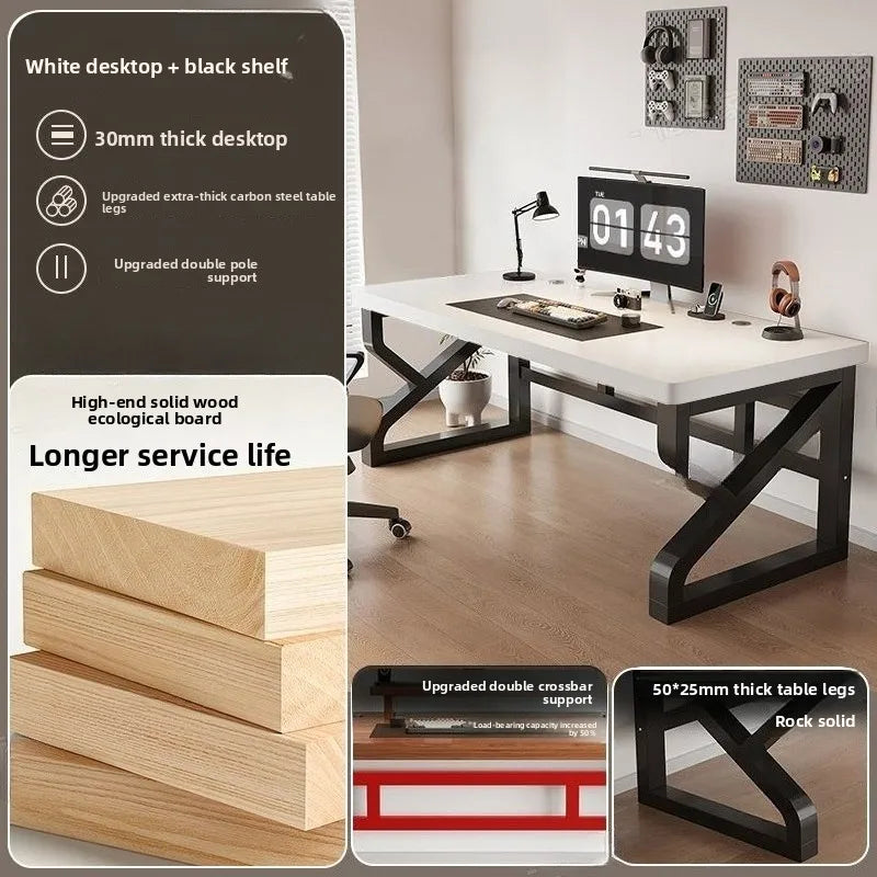 Heavy Duty 30MM Thick Solid Wood Computer Desk Ergonomic Office Desk Study Table Home Office Furniture Writing Desk Gaming