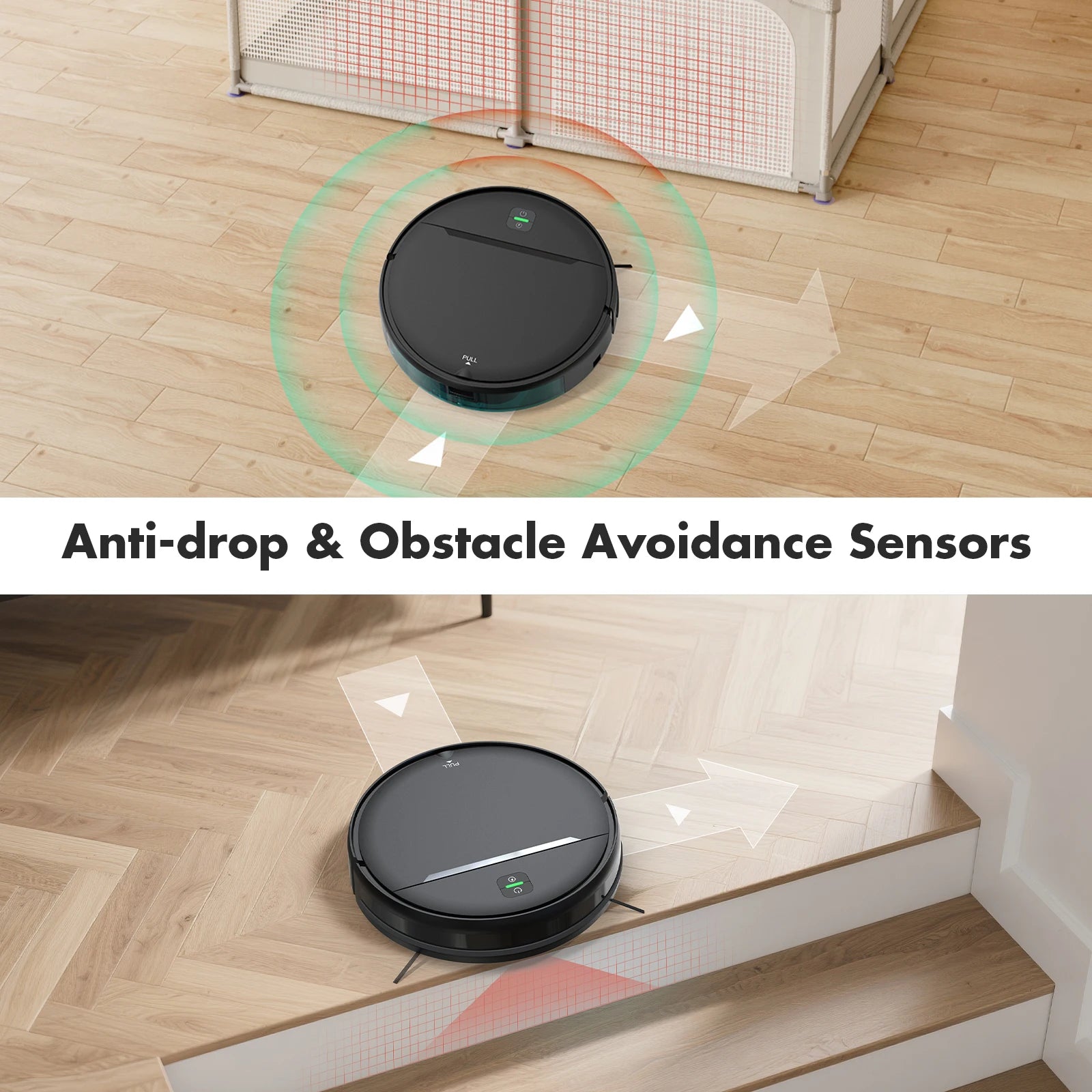 RAYFURN BR181 Robotic Vacuum 35KPa Auto-Charge/Vacuum-Mop 2-in-1 Programmable Cleaner Hardwood/Tile/Carpet Smart Cleaning System