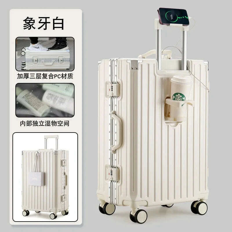 new-multifunction-suitcase-with-usb-charging-aluminum-frame-pc-suitcase-trip-cabin-male-and-female-carrier-2830-inchkimlud-womens-fashion-34624067