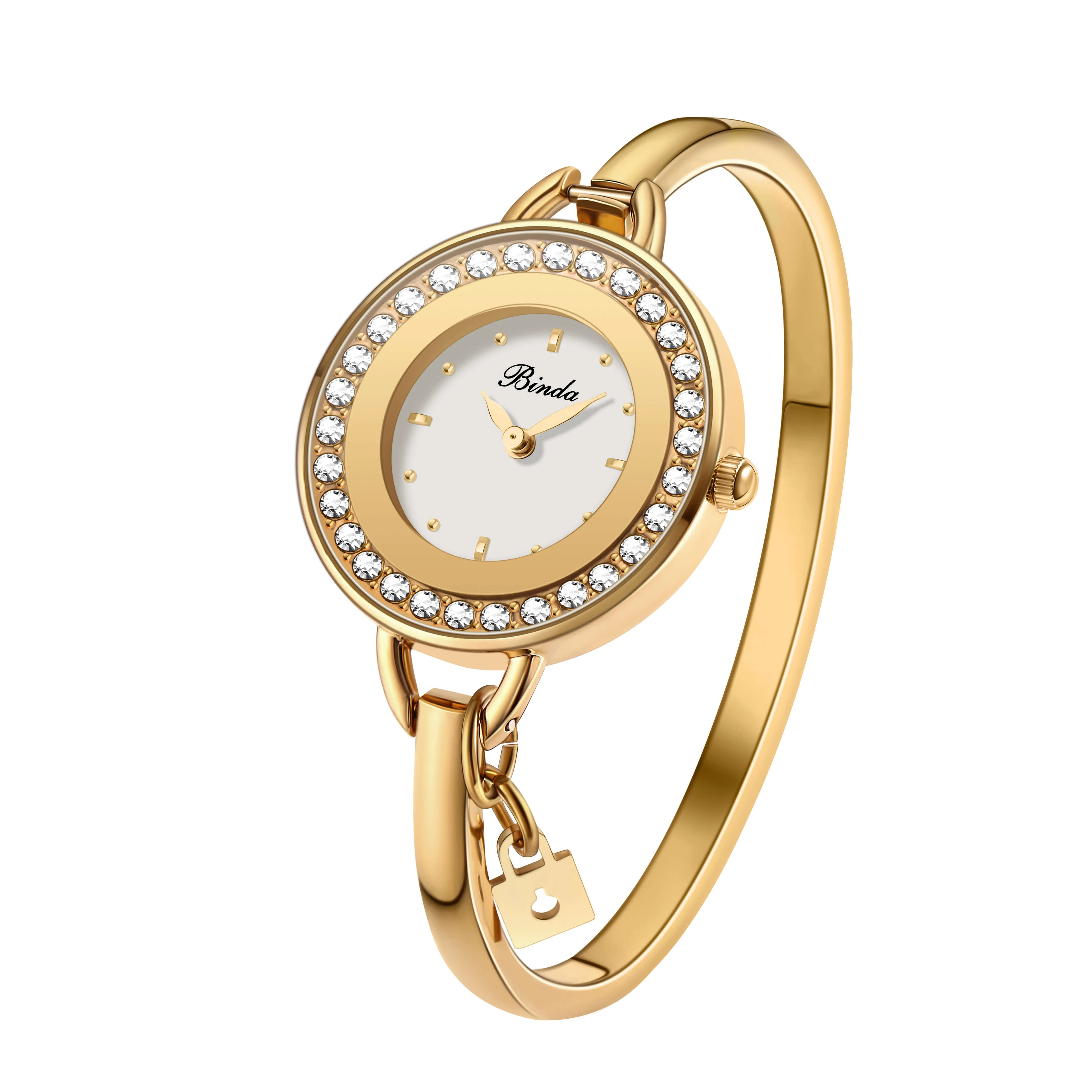 Watch – Quartz Movement – Stainless Steel Band – Rainbow Gold | KIMLUD