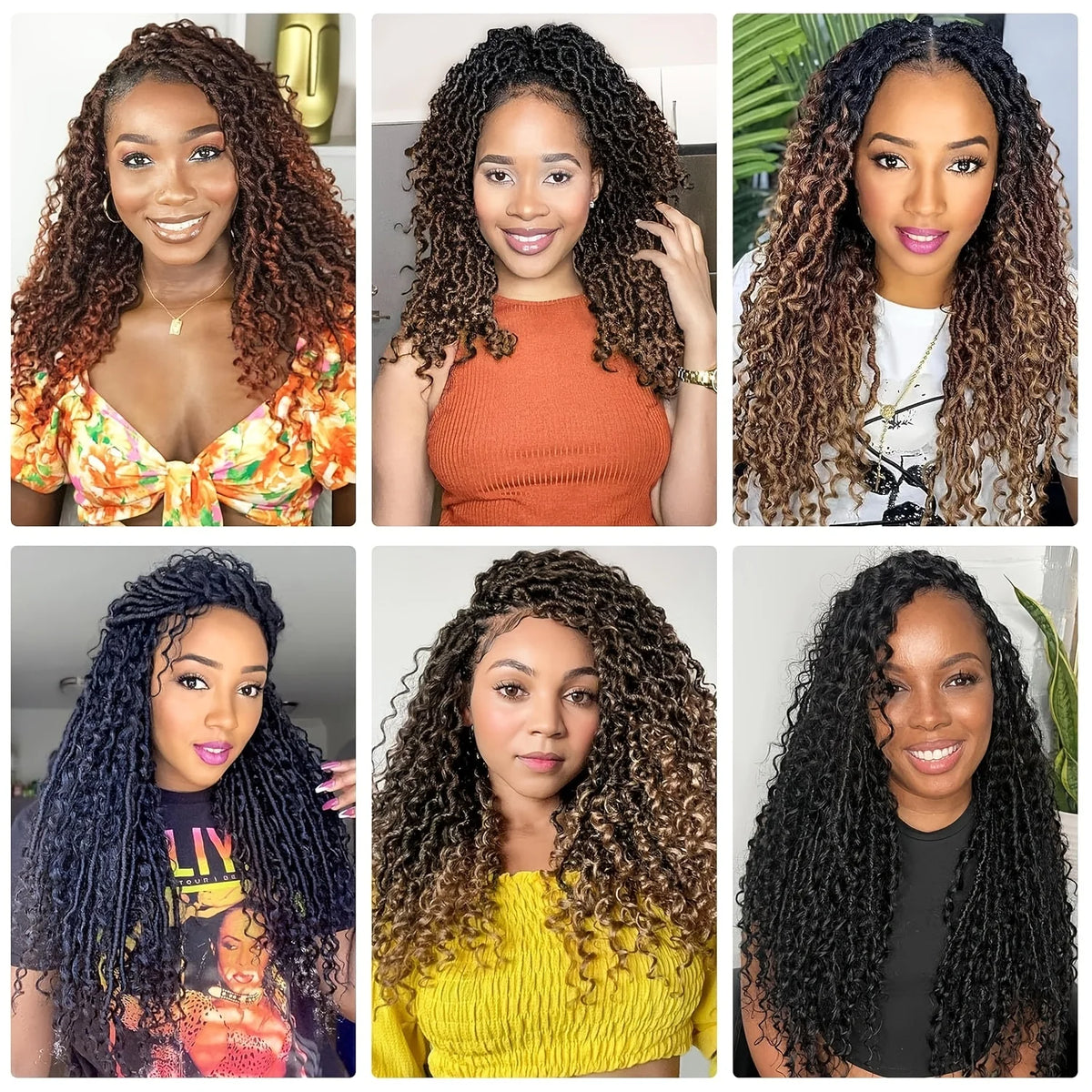 Goddess Locs Crochet Hair – Boho River Locs Curly Ends – Piano Color | KIMLUD