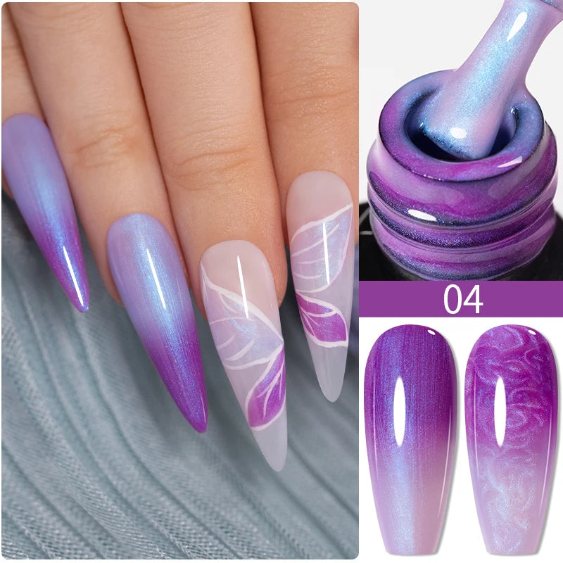 Reflective Glitter Gel Nail Polish Multidimensional Holographic Sparkle, UV-Curable Finish — Pink Lilac | KIMLUD