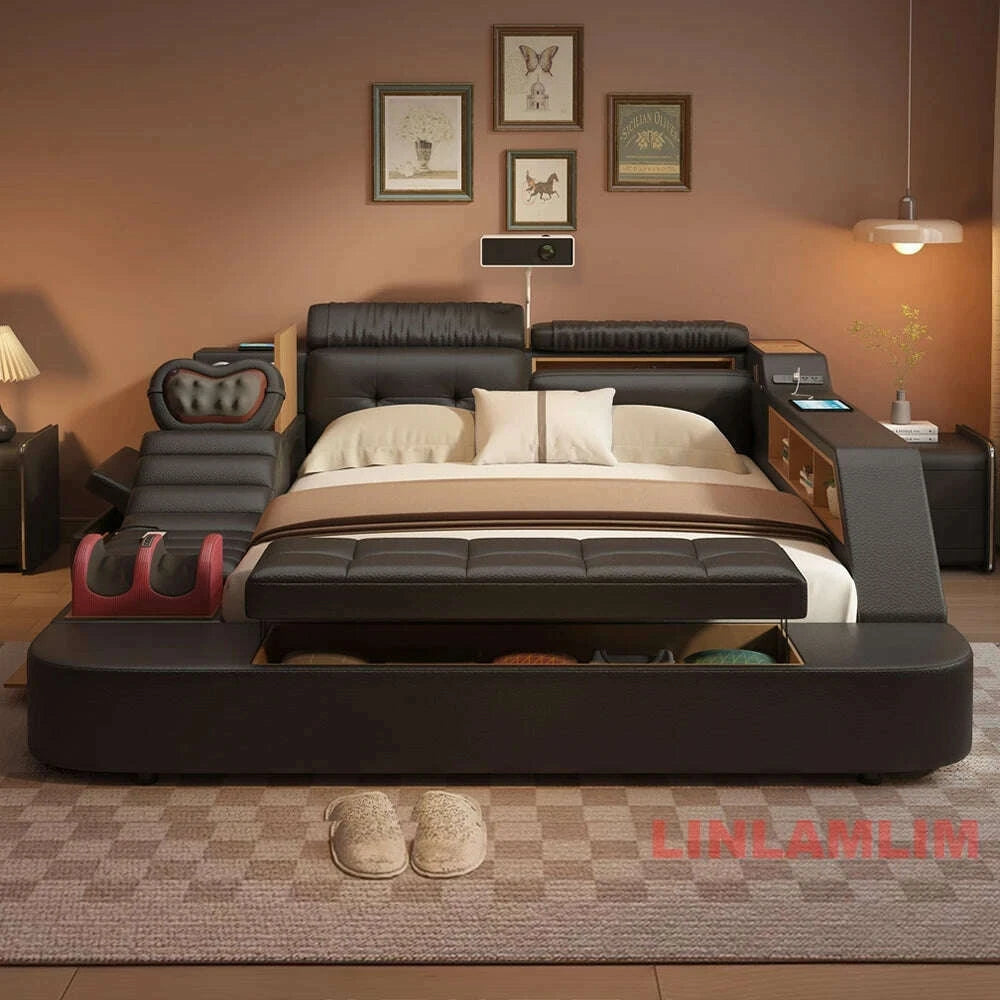 luxury-tech-smart-multifunctional-bed-with-massage-chair-bluetooth-speakers-projector-usb-–-modern-upholstered-king-size-bedkimlud-womens-fashion-34603536