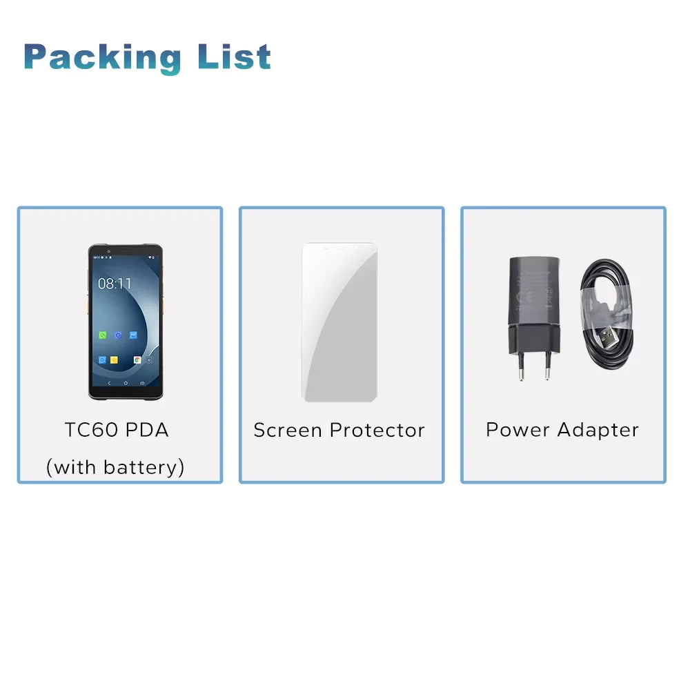 TC60 6.0-inch PDA Rugged Android Smart Terminal 2DBarcode Scanner with WIFI Bluetooth High Quality Mobile Industrial RFID
