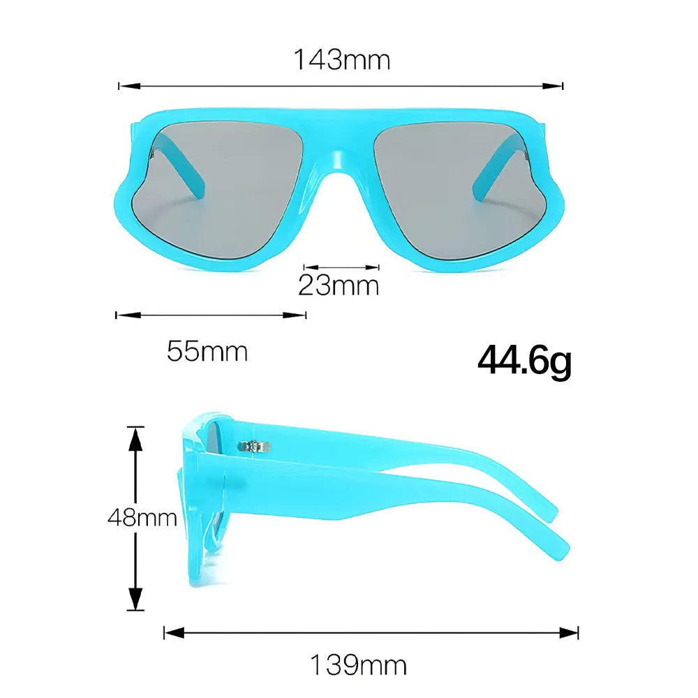 Rectangular Sunglasses Small Frame Polycarbonate — Black | KIMLUD