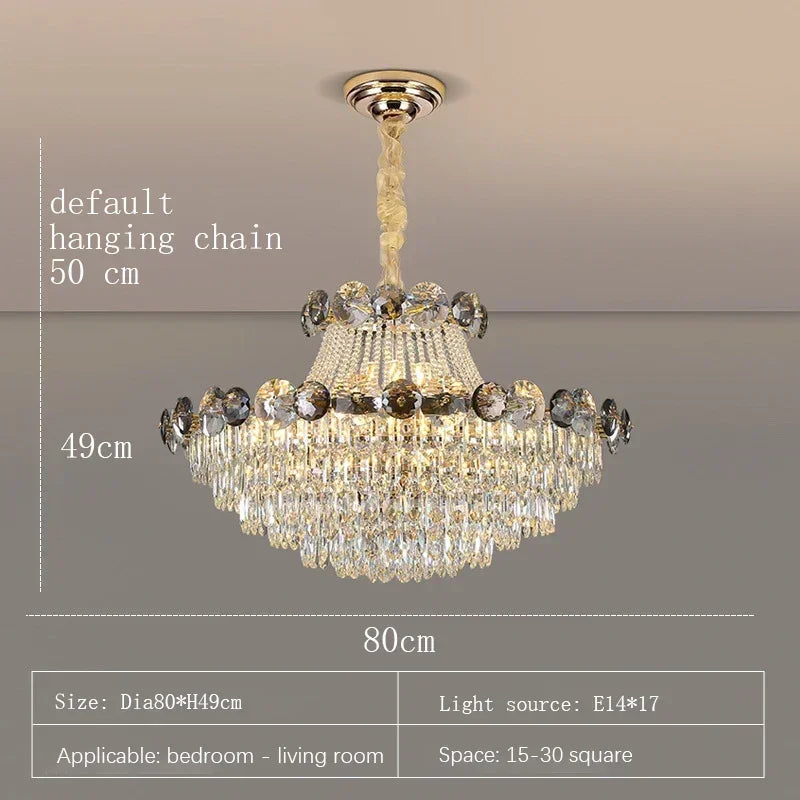 Crystal chandelier living room bedroom luxury modern minimalist villa decorative lamp 110V220V support customization