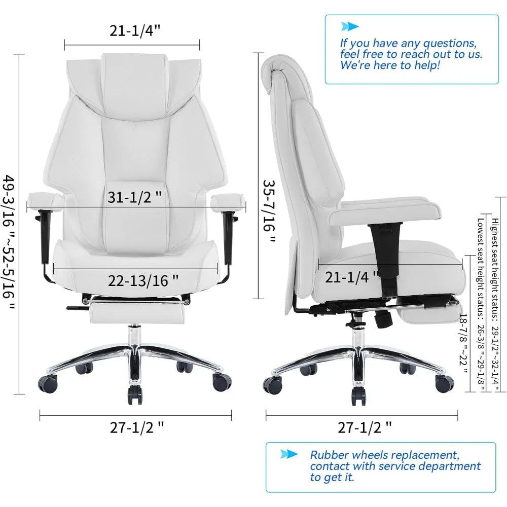 KIMLUD, big and tall office chair with footrest, pu leather high back executive office chair 400lbs, ergonomic computer chairs lumbar su, KIMLUD Womens Clothes