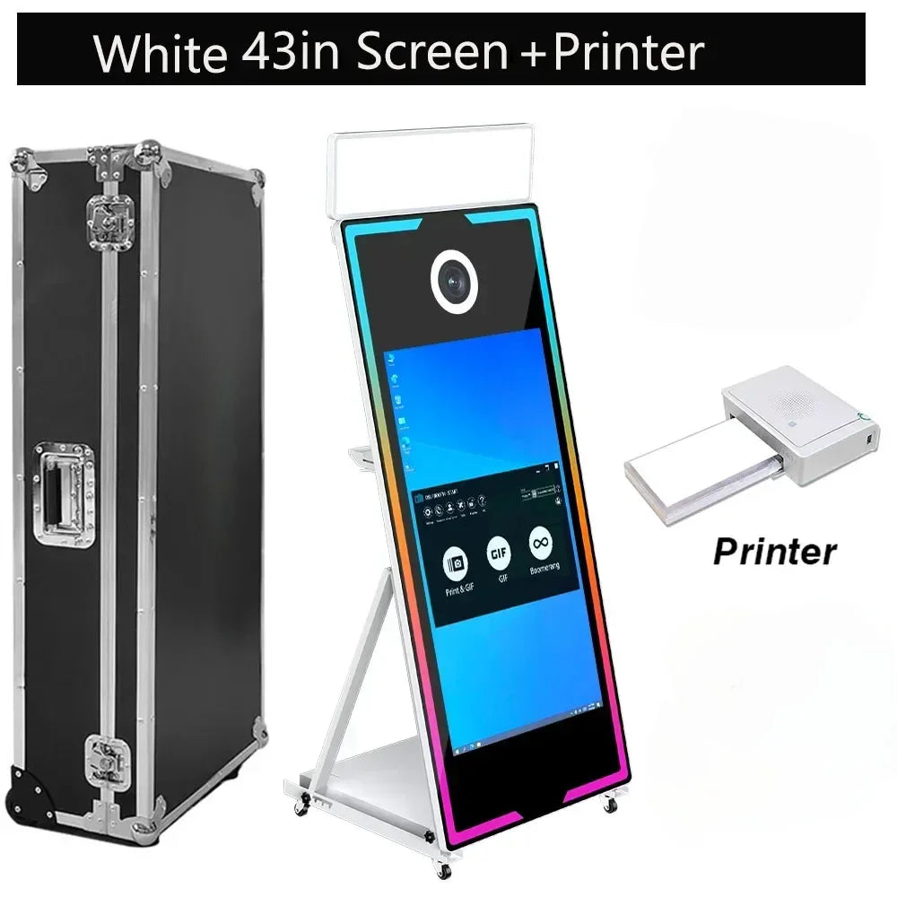 Mirror Photo Booth 65x43in LED Display — Silver | KIMLUD
