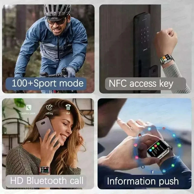 KIMLUD, 2025New Heart Health Analysi NFC Air Pump+Air Bag Smart Watch Men Accurate Blood Pressure Uric Acid ECG Call Smart Bracelet lady, KIMLUD Womens Clothes