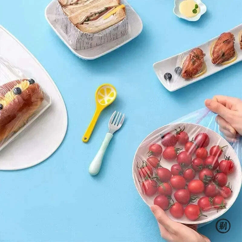 100-pcs-elastic-food-covers-disposable-plastic-bowl-lids-for-fruit-vegetable-storage-freshness-seal-wrapskimludkimlud-35564245