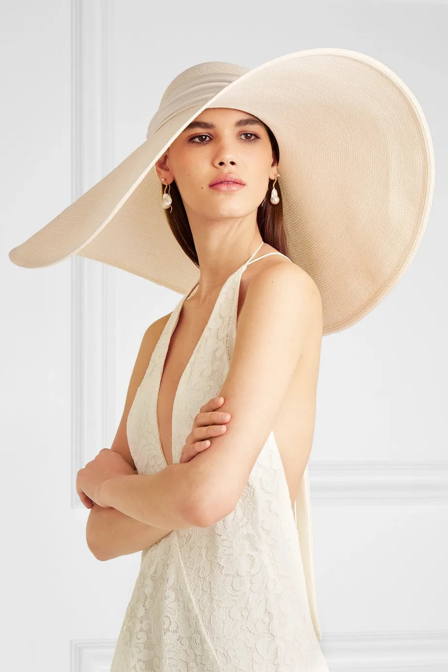 Hat Oversized Wide Brim Raffia Natural Beach Vacation Style | KIMLUD