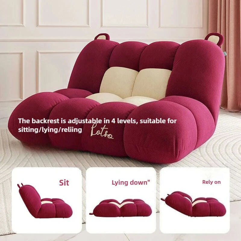 KIMLUD, Modern Minimalist Casual Single Chair, New Design for Reclining and Sleeping, Fabric Single Sofa for Lazy People, KIMLUD Womens Clothes