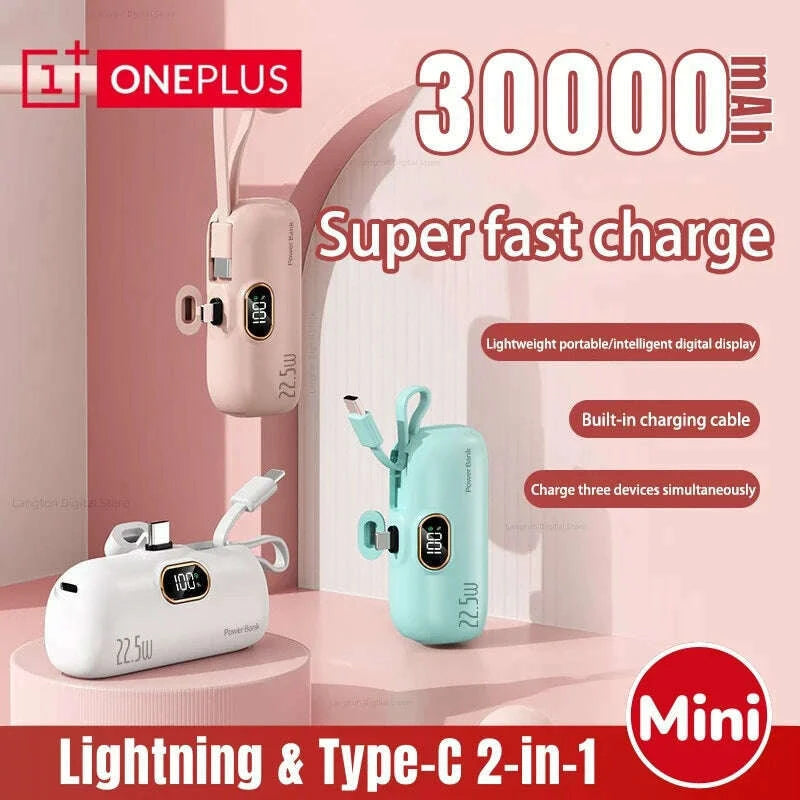 oneplus-portable-30000mah-power-bank-capsule-mobile-power-supply-emergency-mini-external-battery-fast-charging-for-iphone-xiaomikimlud-womens-fashion-34601942