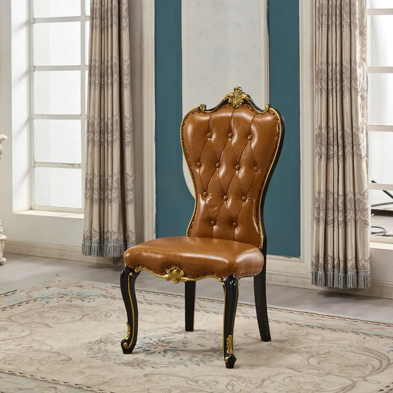 Solid Wood Chairs European Light Luxury — Natural | KIMLUD