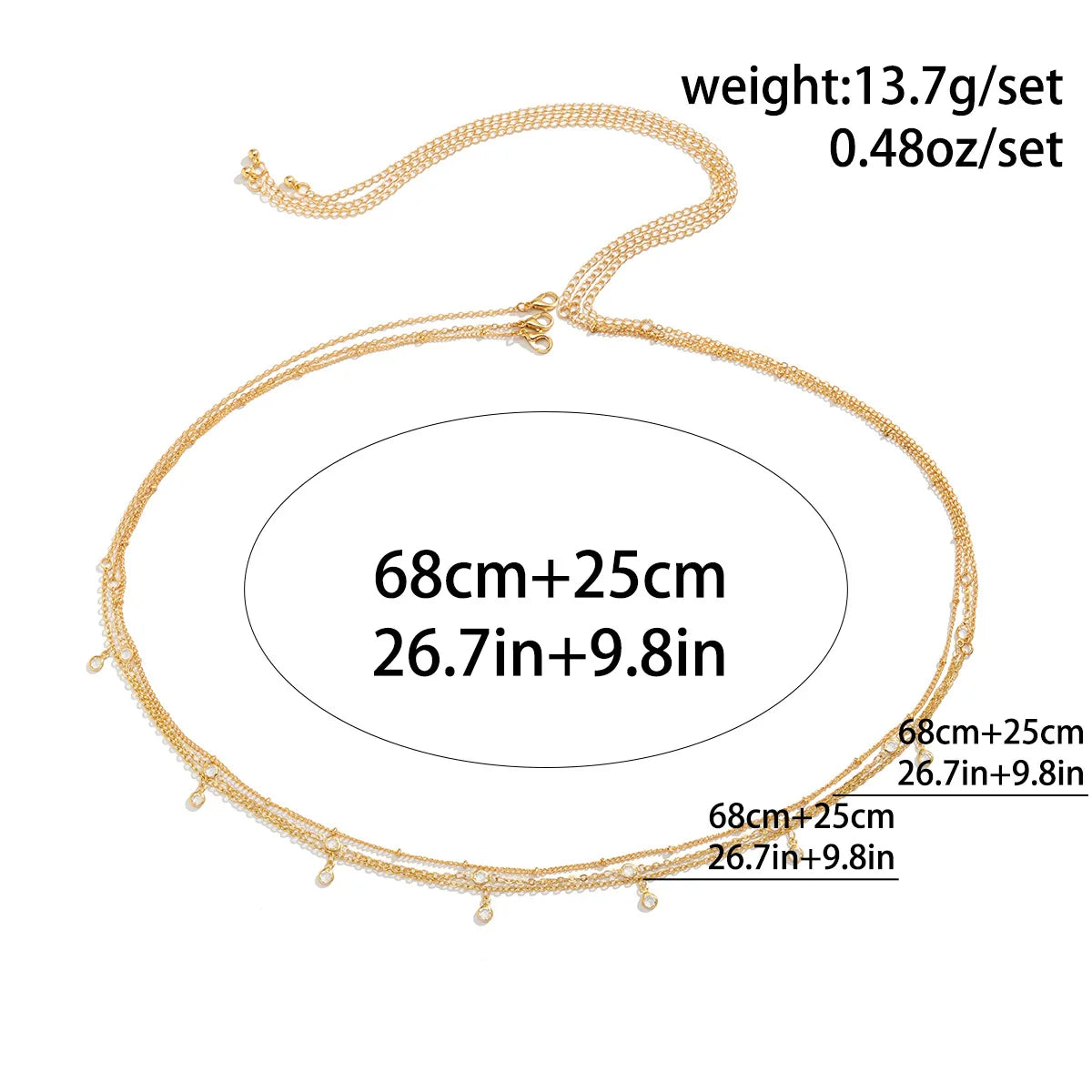 Sexy Round Clear Rhinestone Tassel Belly Chains For Women Gold Silver Color Metal Beach Link Chain Waist Body Jewelry Accessory