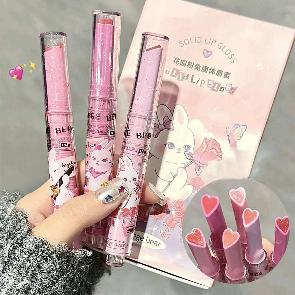 gege-bear-garden-pink-rabbit-solid-lip-gloss-moisturizing-watery-colored-lip-balm-long-lasting-and-tender-lip-balm-kimlud-kimlud-33921884