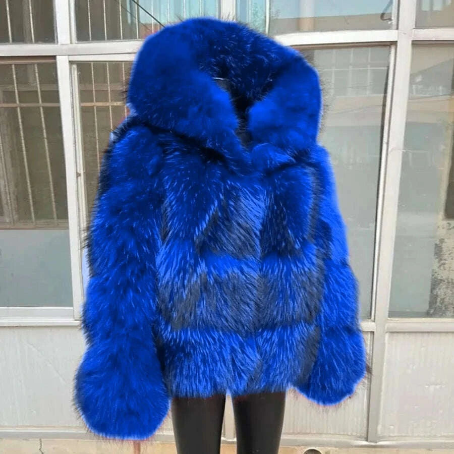 KIMLUD, Natural Racoon Fur Coats Round Collar Genuine Fur Coat Cropped Raccoon Fur Coat Winter Women Best Selling Real Fur Coat, KIMLUD Womens Clothes