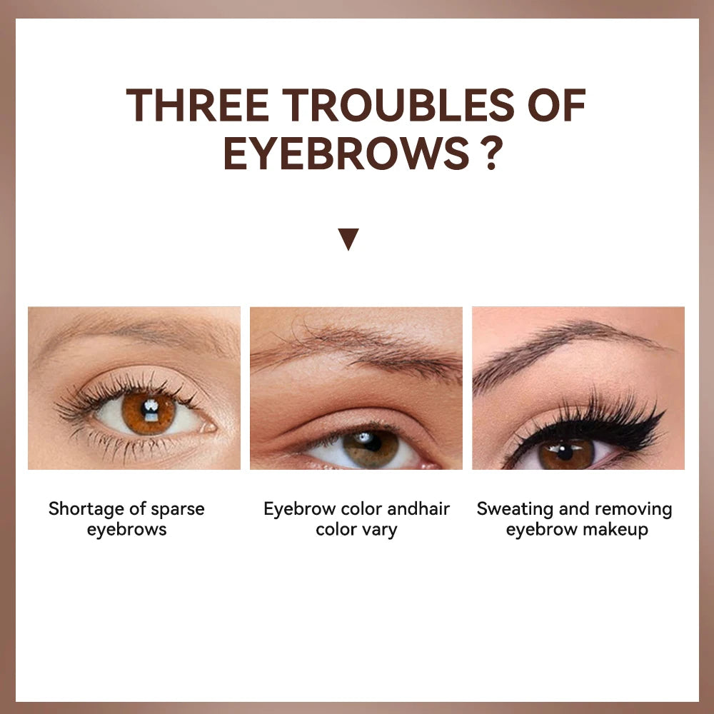 Waterproof Eyebrow Tint Gel Sweatproof Silky Texture Natural Look Long Wearing For Brunette Black Brown And Smoky Grey 4 Colors