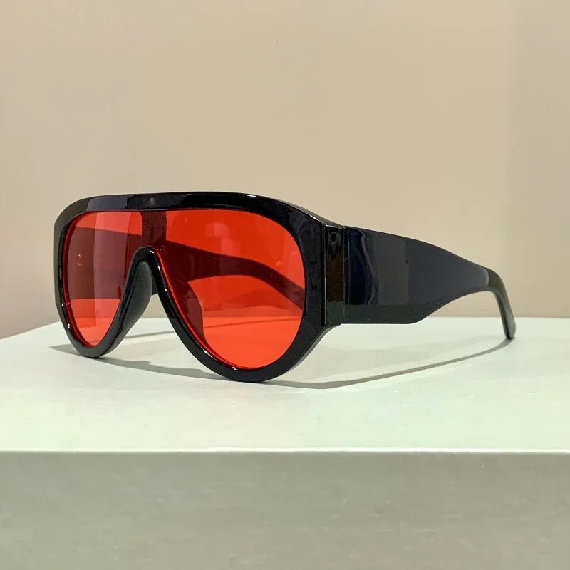 Sunglasses Oversized Gradient Plastic Frame Black | KIMLUD