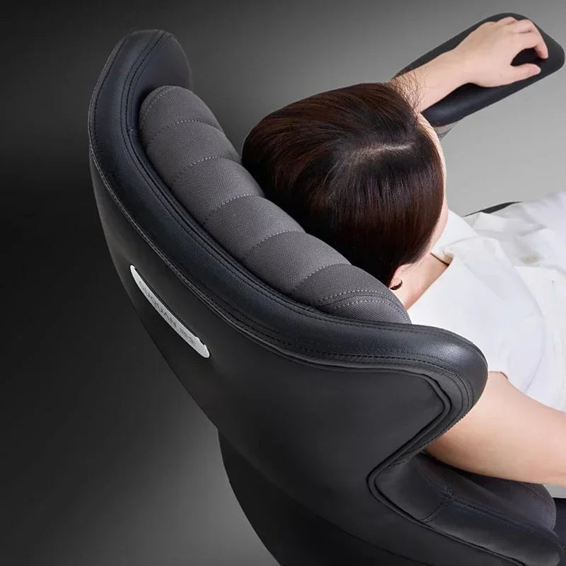 Leather Solid Ergonomic Gaming Chair — Black | KIMLUD