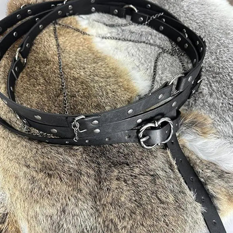 Belts – Multilayer Thin Belt – Faux Leather | KIMLUD