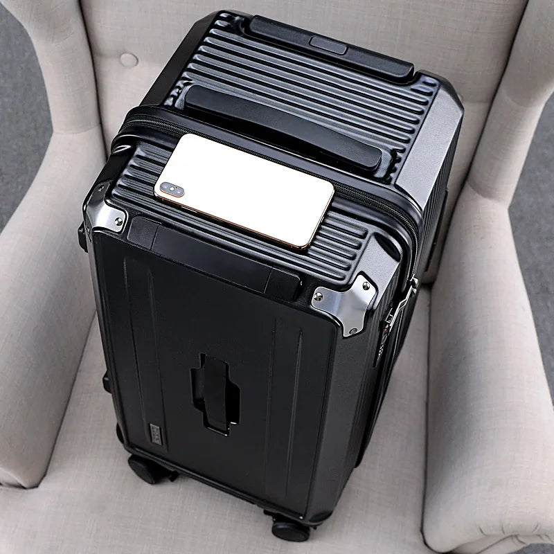 High-Quality Polycarbonate Travel Luggage — Black | KIMLUD