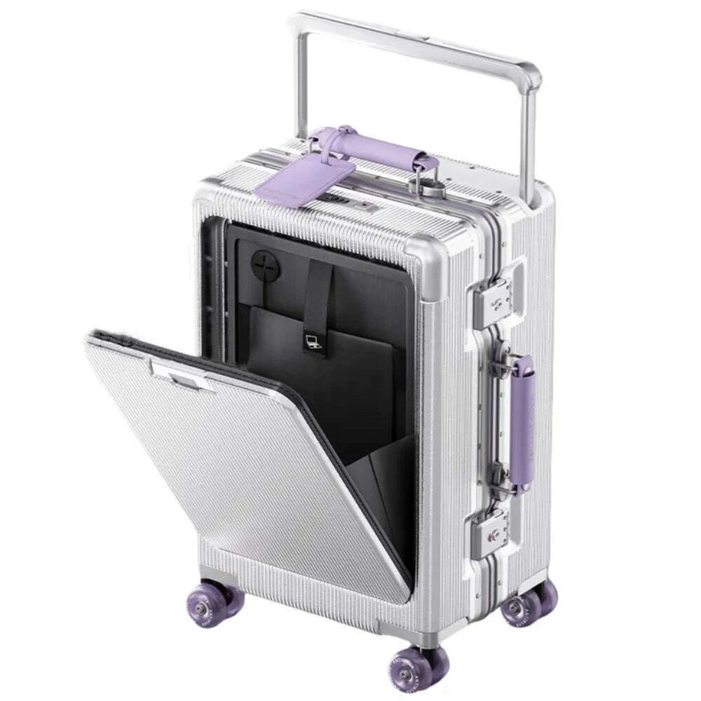front-opening-pocket-rolling-luggage-aluminum-frame-wide-handle-trolley-suitcase-with-upgrade-silent-wheel-usb-charging-plug-tsakimlud-womens-fashion-34614315