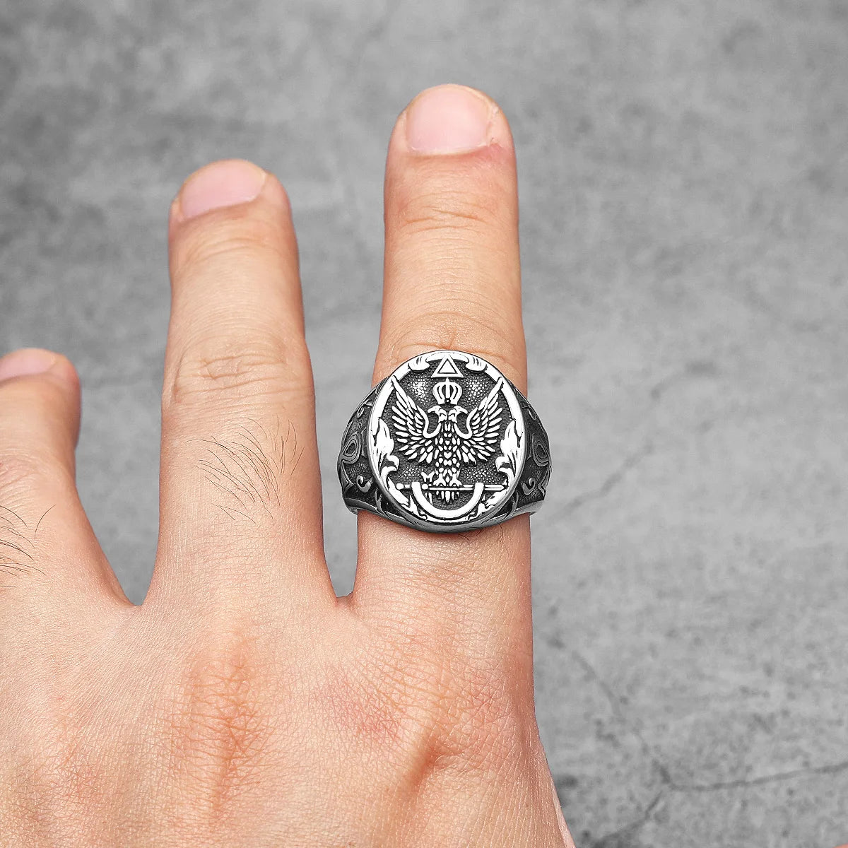 Double-headed Eagle Stainless Steel Men Rings Punk New In For Male Women Fashion Jewelry Creativity Gift Wholesale Dropshiping