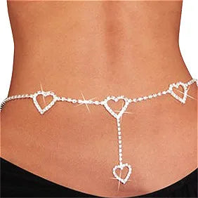 Gold-Tone Chain Belt Multilayer Tassel Rhinestones — Gold | KIMLUD