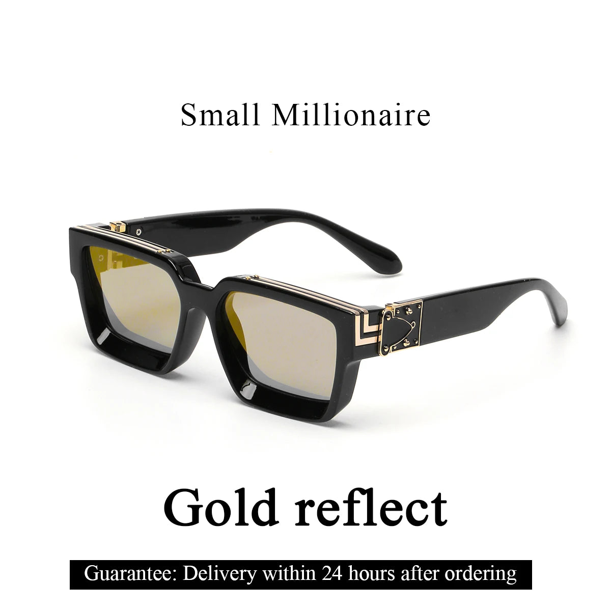 Retro Square Sunglasses Millionaire Shades — Black | KIMLUD