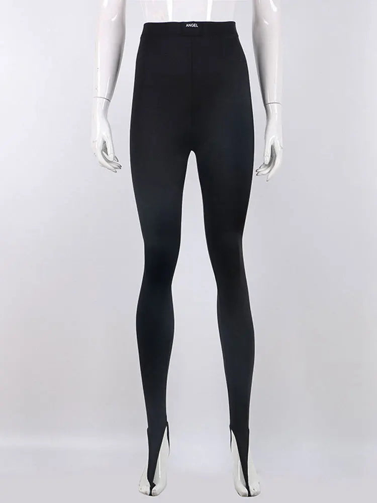 Tossy Black Sexy Leggings Women's Pants Solid Commute Wrap Skinny Autumn 2025 New High Waist Trousers Patchwork Female Pants