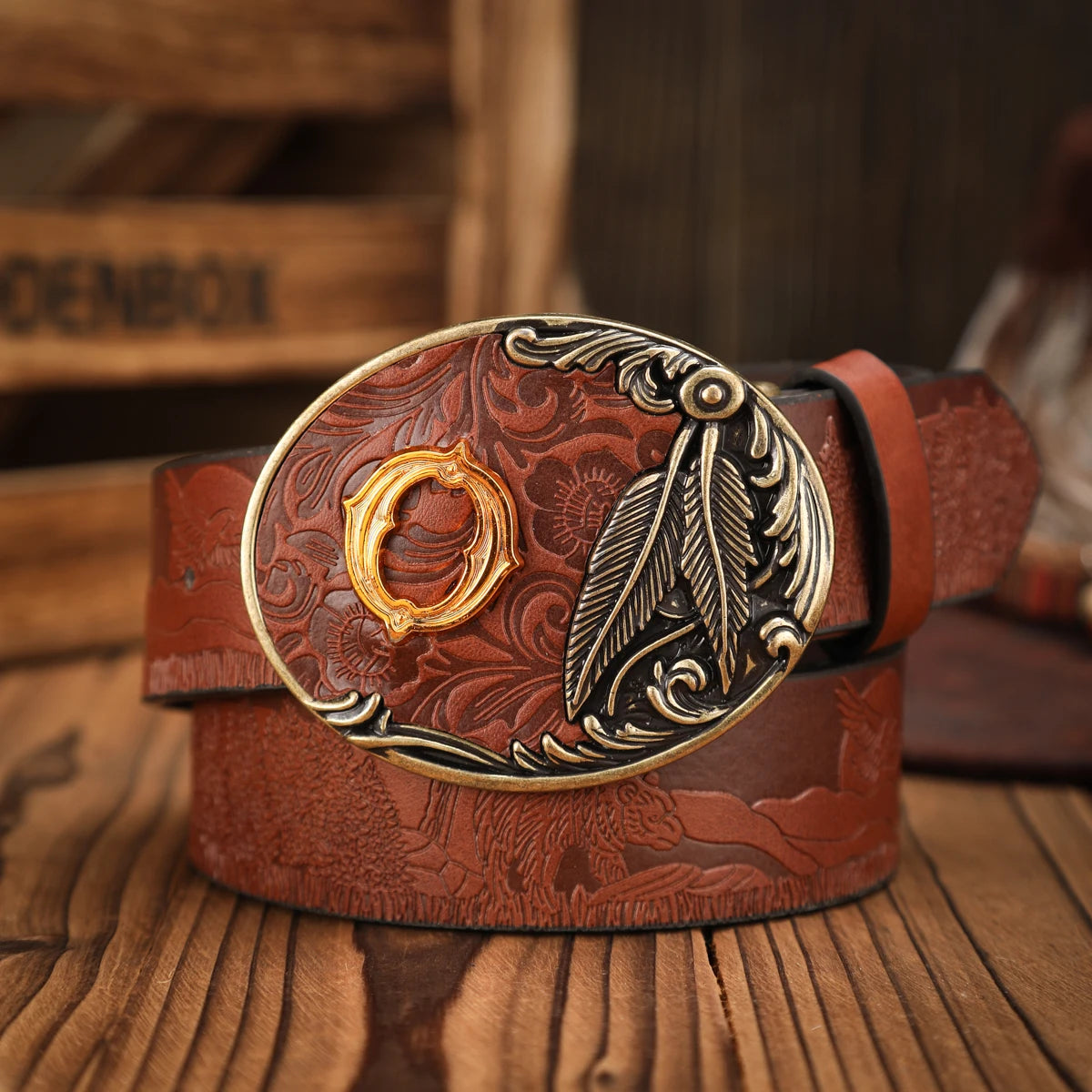 PU Classic Retro Unisex Western Belt — Black | KIMLUD