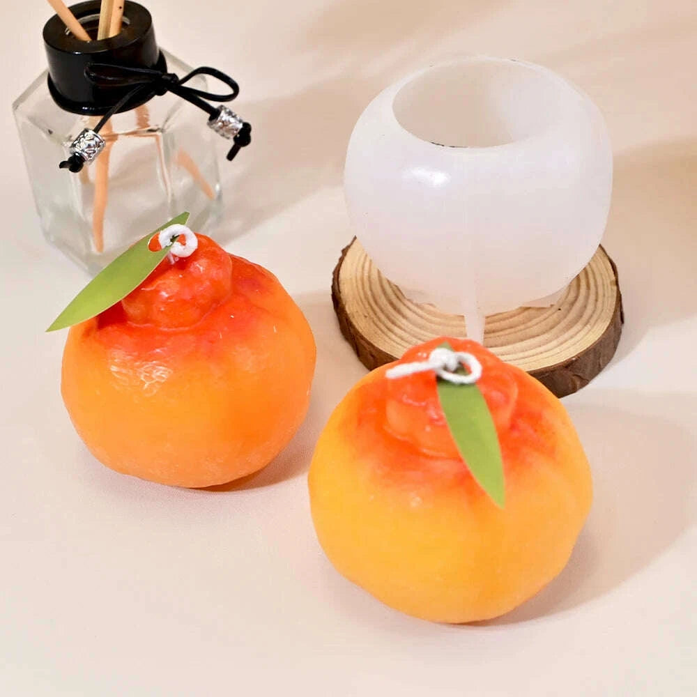 KIMLUD, S0164 Creative 3D Orange Silicone Candle Mold Simulated Fruit Moldes Para Velas for Aromatherapy Candle Making, KIMLUD Womens Clothes