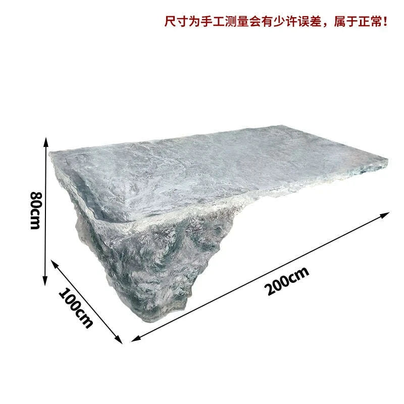 KIMLUD, Premium Light Luxury Transparent Resin Hotel Front Desk Restaurant Villa Kitchen Partition Luminous Crystal Glacier Island Table, KIMLUD Womens Clothes