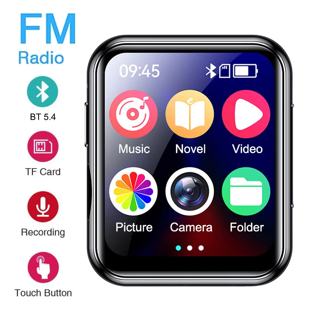 KIMLUD, MP3 Music Player with Bluetooth 5.4 HiFi MP4 Walkman Full Touch Screen Built-in Speaker Recorder Camera Video Player FM/E-book, KIMLUD Womens Clothes