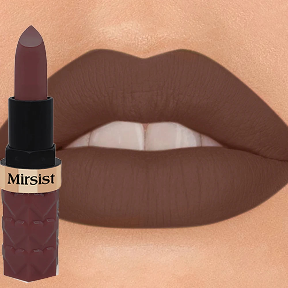 Silky Matte Velvet Nude Peach Lipstick Waterproof Long Lasting Natural Lip Stain Not Easy Fade Lip Balm Women Lip Stick Cosmetic