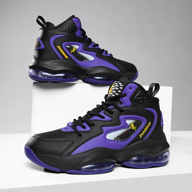 Men's Basketball Shoes Breathable Cushioning Non-Slip Wearable Runing Shoes Gym Training Athletic Basketball Sneakers for Women