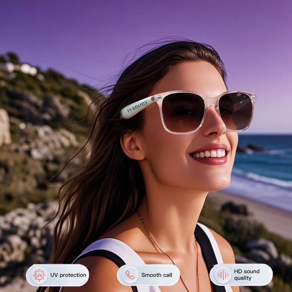 Smart Glasses AI Assistant Real Time Translation Receive Call Listen Songs Dialogue Translation Anti-Blue Llight Smart Eyeglasse