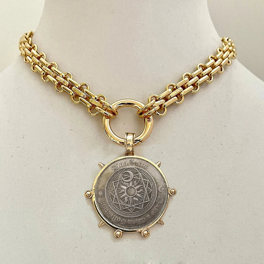 Copper Orla Coin Pendant Necklace — Copper | KIMLUD