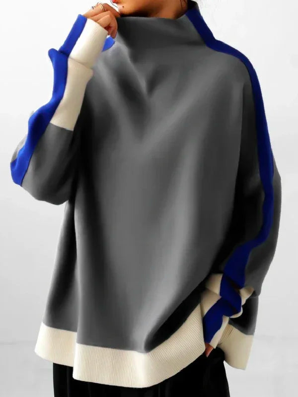 Sweatshirt – High Neck Winter – Cotton Silhouette Loose | KIMLUD