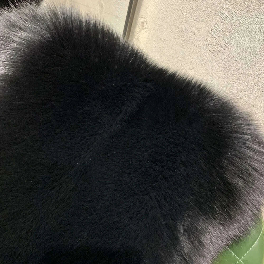 KIMLUD, Winter Long Fur Coats Winter Female Natural Fox Fur OutWear Full Pelt Real Fox Fur Jackets with Long Sleeve, KIMLUD Womens Clothes