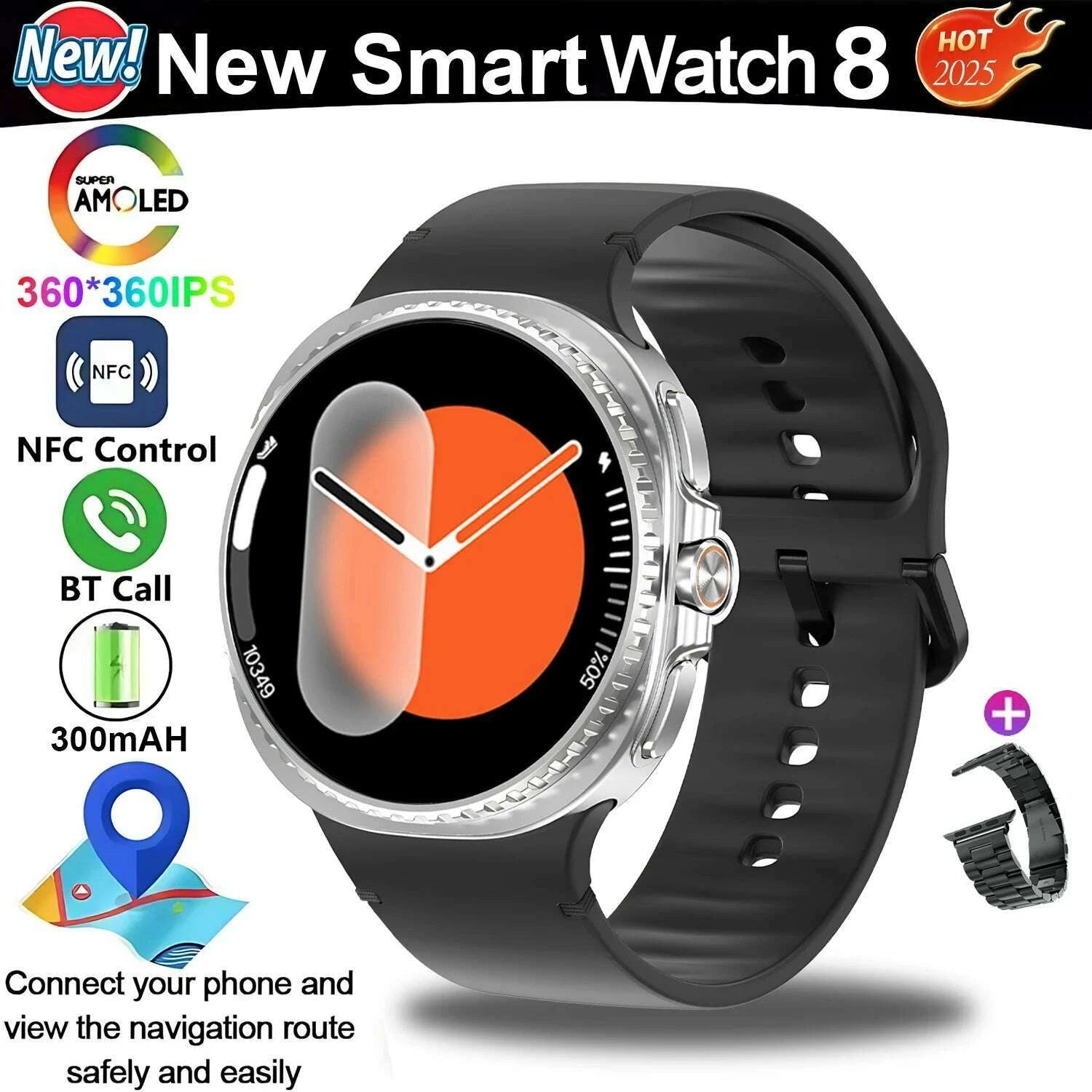 new-smart-watch-8-classic-rotating-dial-amoled-hd-screen-mens-gps-nfc-sport-modes-fitness-heart-rate-bluetooth-call-smart-watchkimlud-womens-fashion-34608475