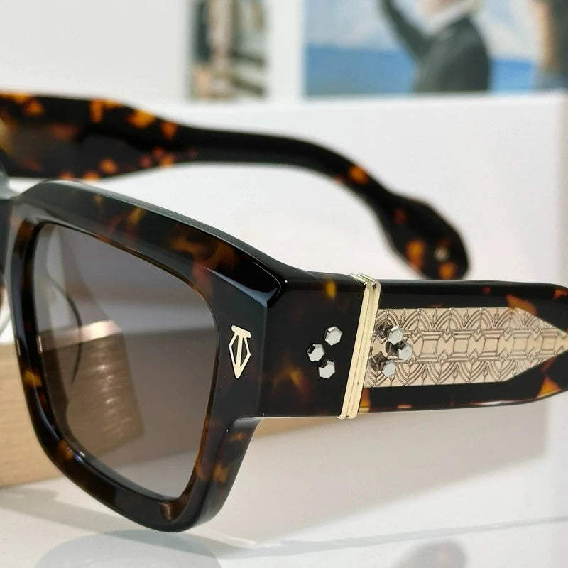 Acetate Sunglasses Japanese Style Vintage Thick — Black | KIMLUD