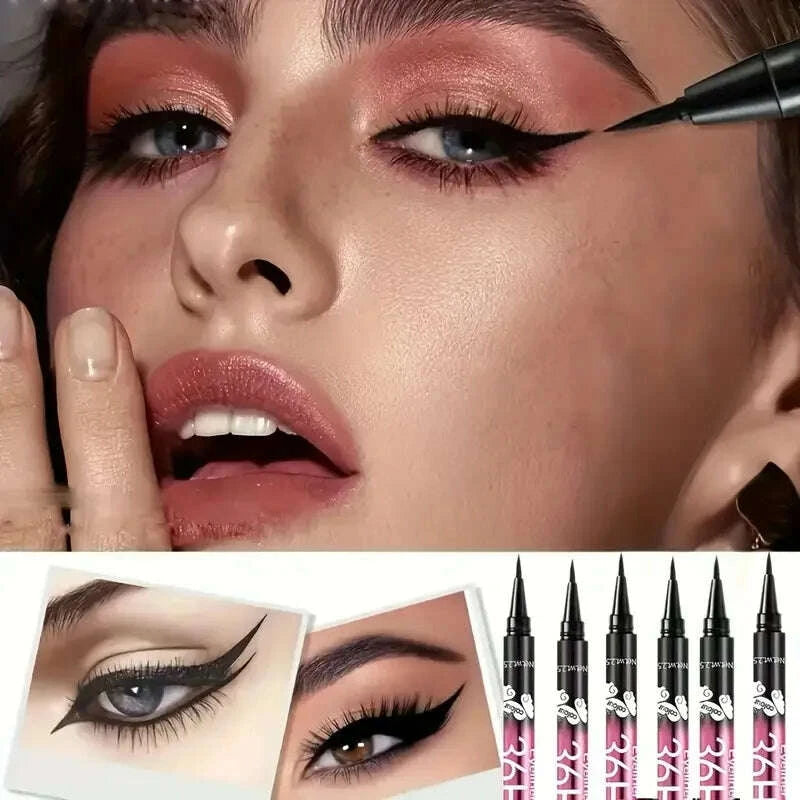 KIMLUD, 12 PCS Hot Make Up Ultimate Black Liquid Eyeliner Long-lasting Waterproof Eye Liner Pencil Pen Nice Makeup Cosmetic Beauty Tools, KIMLUD Womens Clothes
