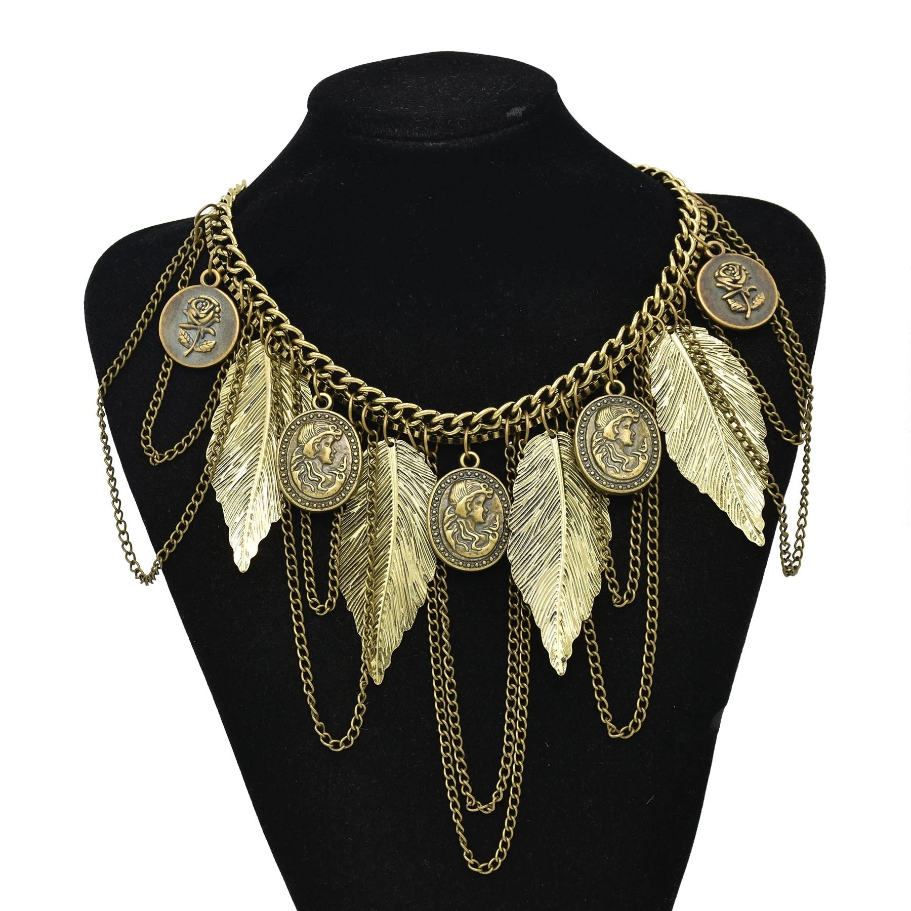 Collar Necklace - Big Chunky - Tibetan Silver - Silver | KIMLUD