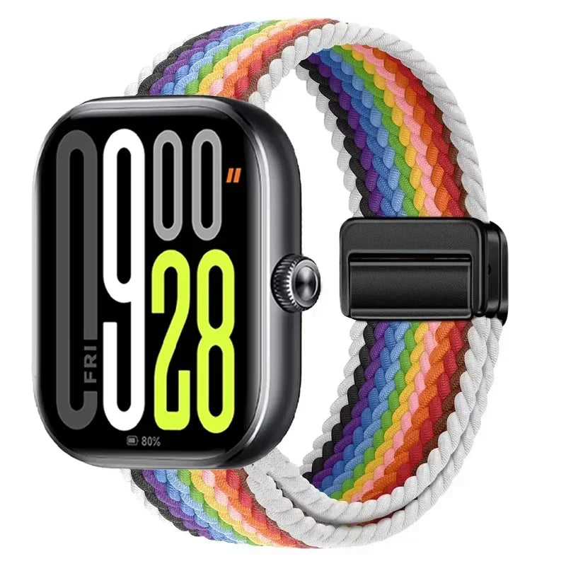 Magnetic Braided Nylon Loop Band for Xiaomi Redmi Watch 6 5 4 Strap Adjustable Sport Replacement Correa Bracelet Mi Band 9 8 Pro